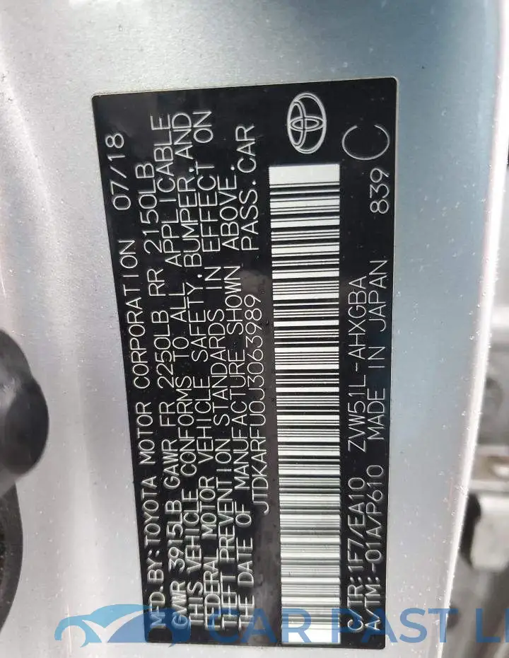 JTDKARFU0J3063989# 12