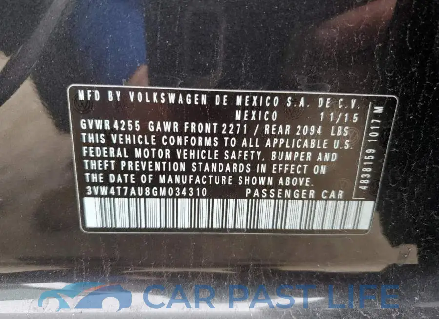 3VW4T7AU8GM034310# 13