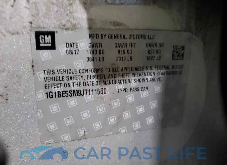 1G1BE5SM9J7111560# 12
