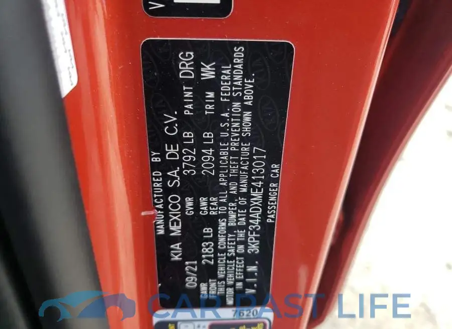 3KPF34ADXME413017# 12