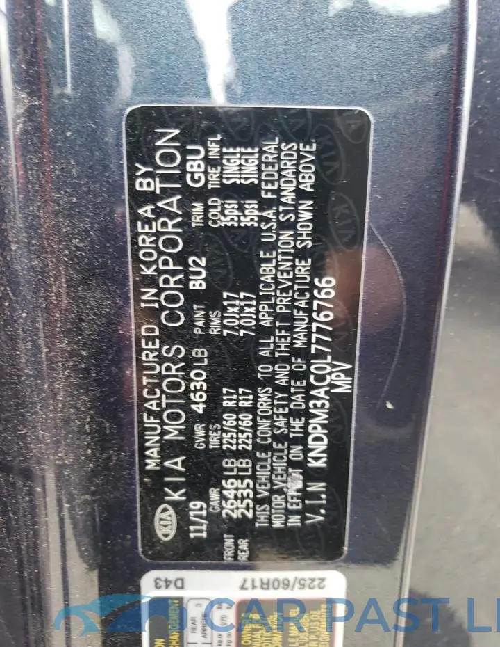 KNDPM3AC0L7776766# 14