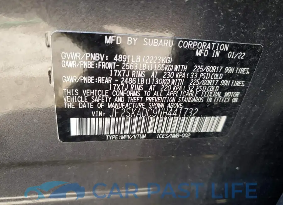 JF2SKADC9NH441732# 14