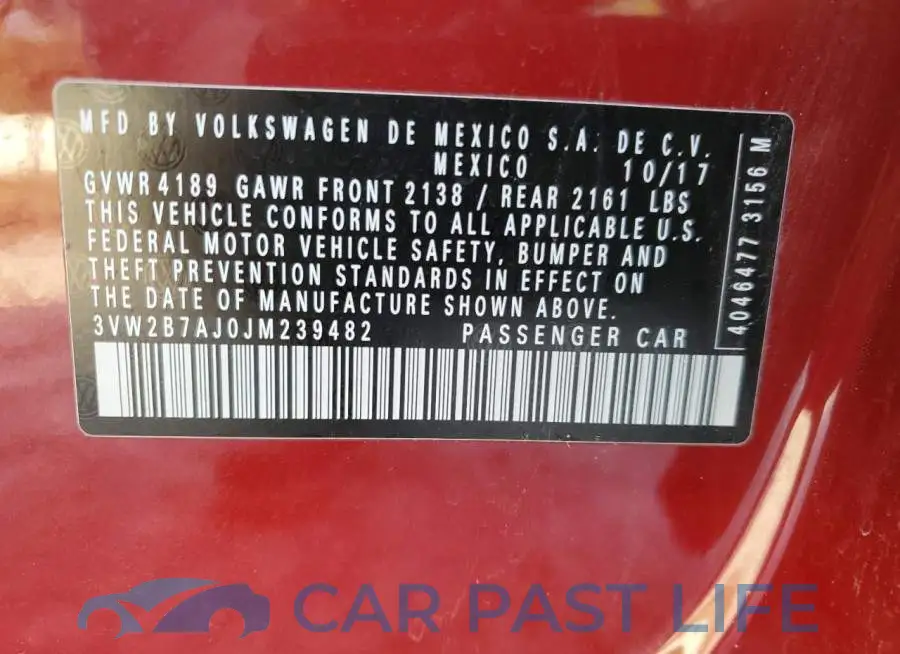 3VW2B7AJ0JM239482# 12