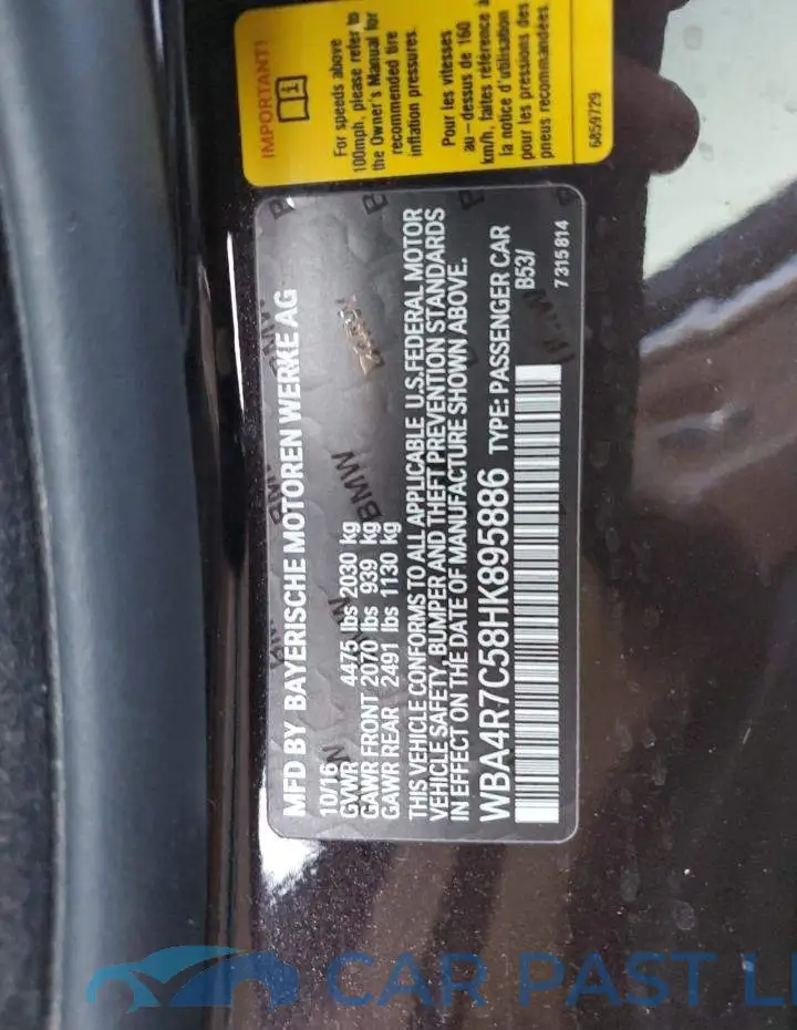 WBA4R7C58HK895886# 12