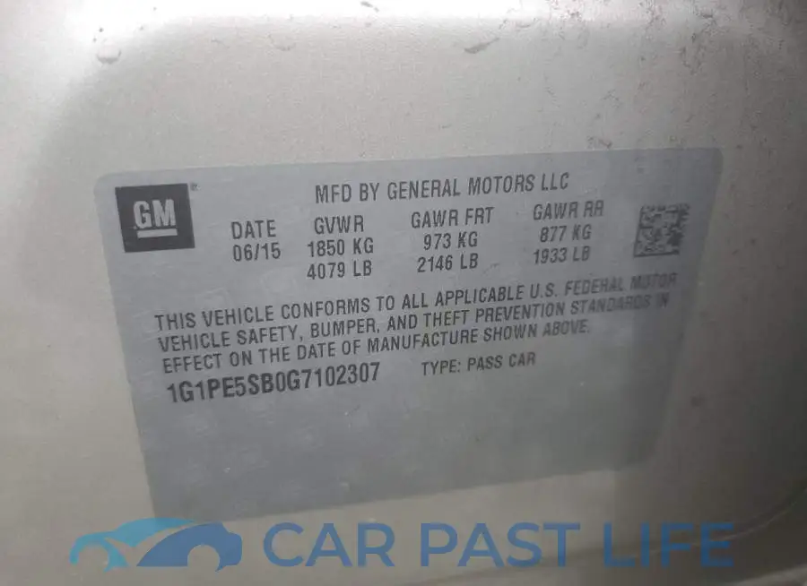 1G1PE5SB0G7102307# 12