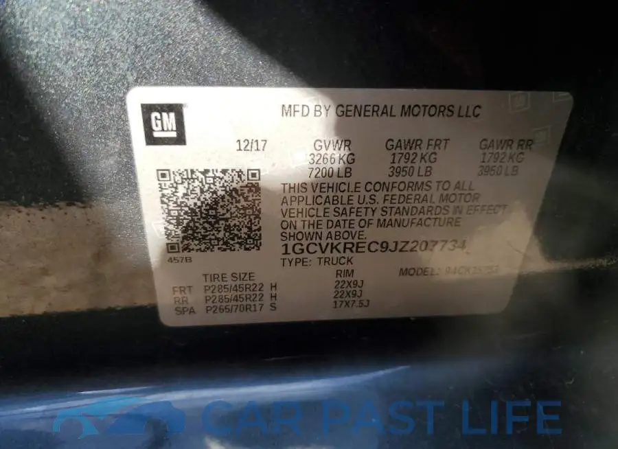 1GCVKREC9JZ207734# 12