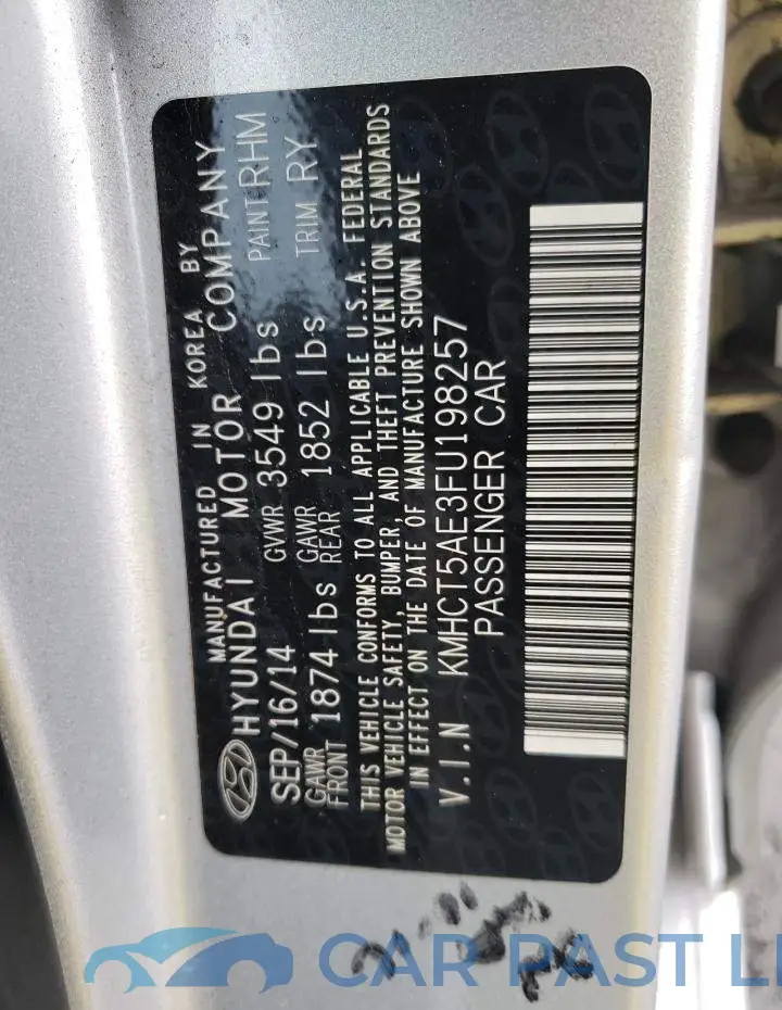 KMHCT5AE3FU198257# 12