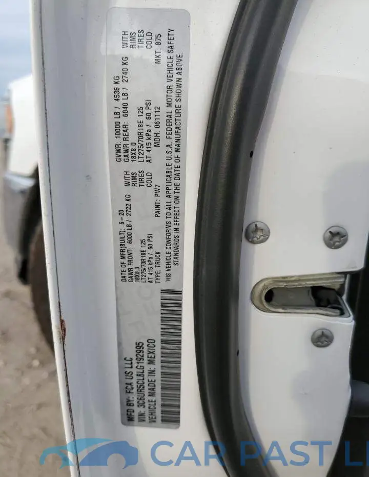 3C6UR5CL8LG192995# 13