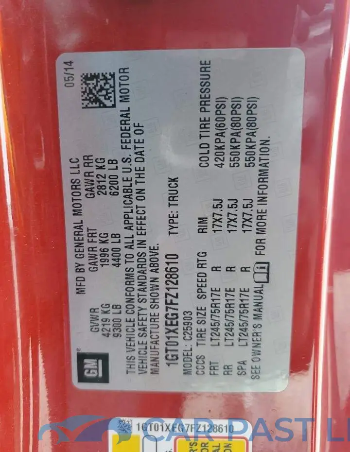 1GT01XEG7FZ128610# 12