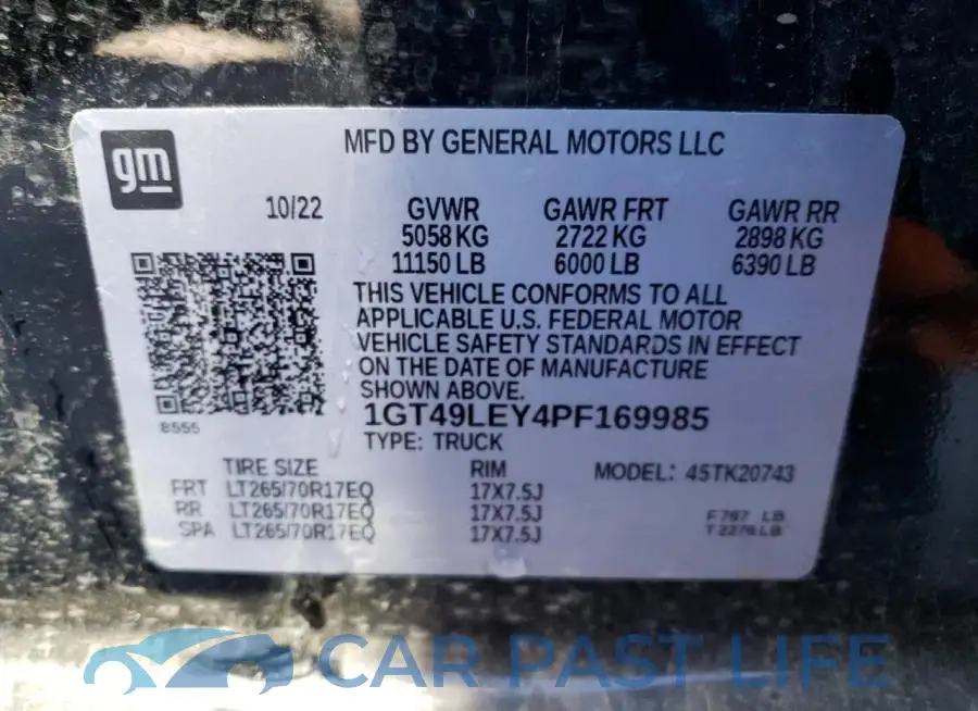 1GT49LEY4PF169985# 13