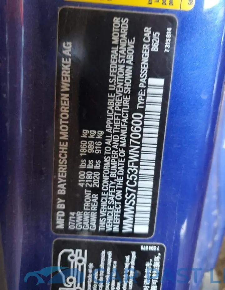 WMWSS7C53FWN70600# 12