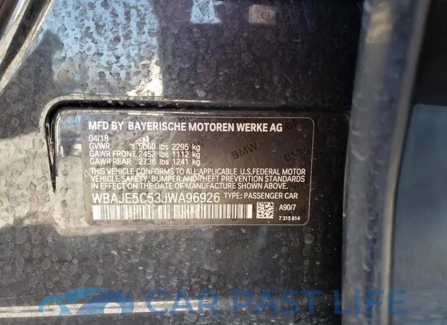 WBAJE5C53JWA96926# 12