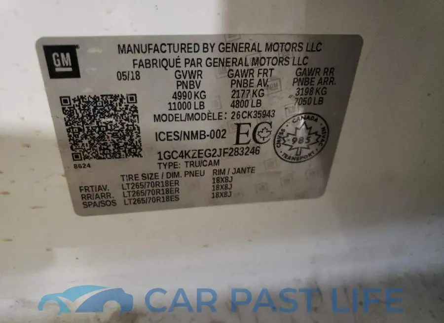 1GC4KZEG2JF283246# 12