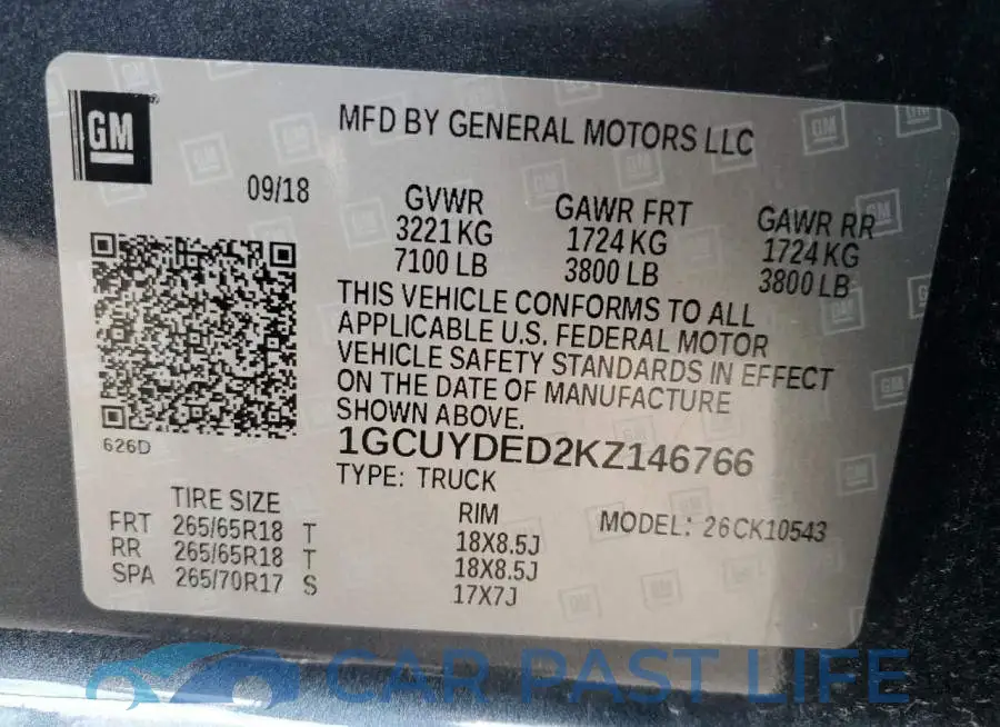 1GCUYDED2KZ146766# 12