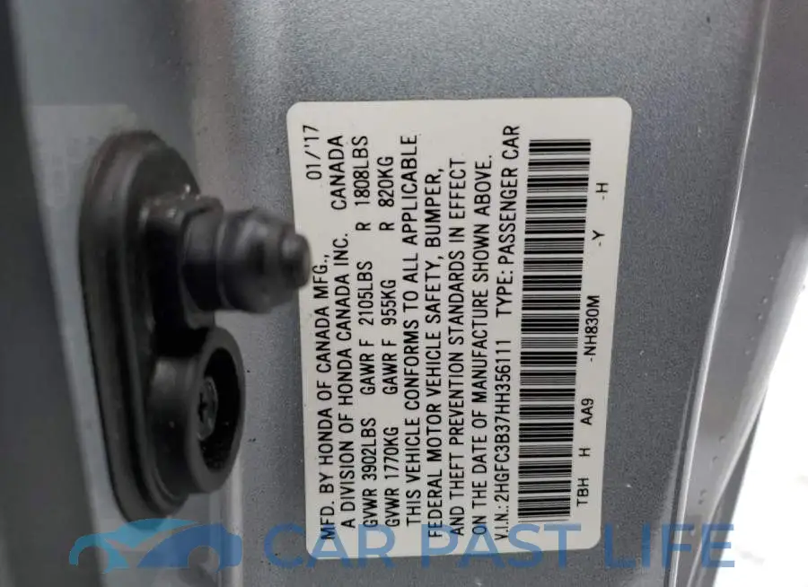 2HGFC3B37HH356111# 12