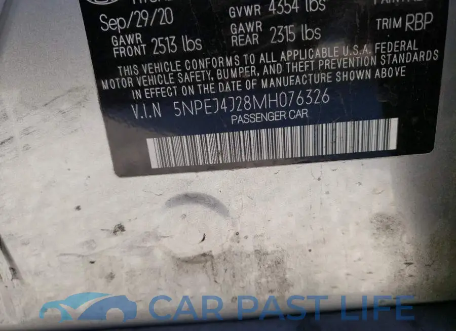 5NPEJ4J28MH076326# 12