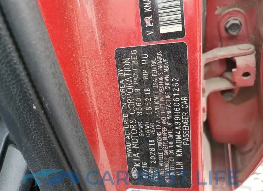 KNADM4A39H6061262# 13