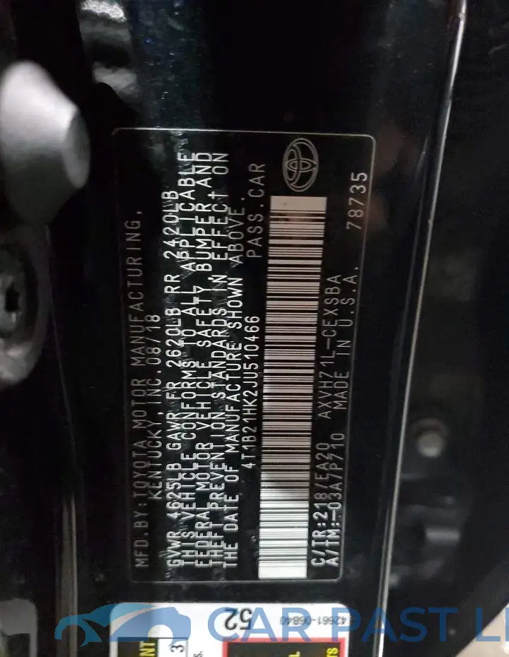 4T1B21HK2JU510466# 12