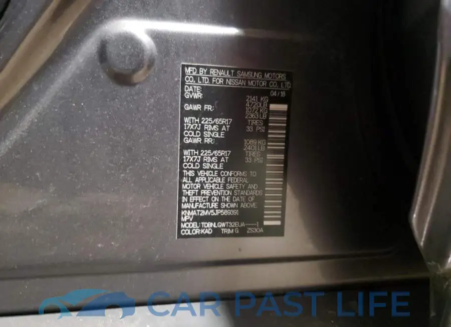KNMAT2MV5JP589391# 12