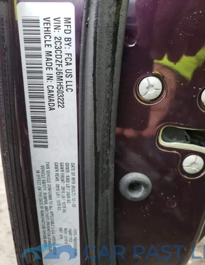 2C3CDZFJ6MH503222# 12
