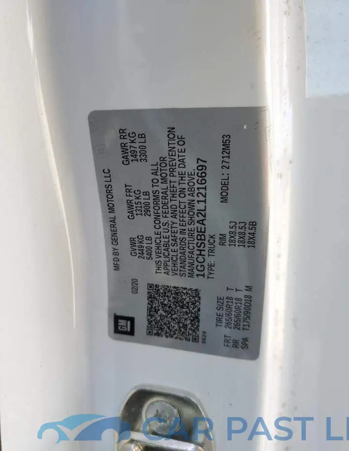 1GCHSBEA2L1216697# 12