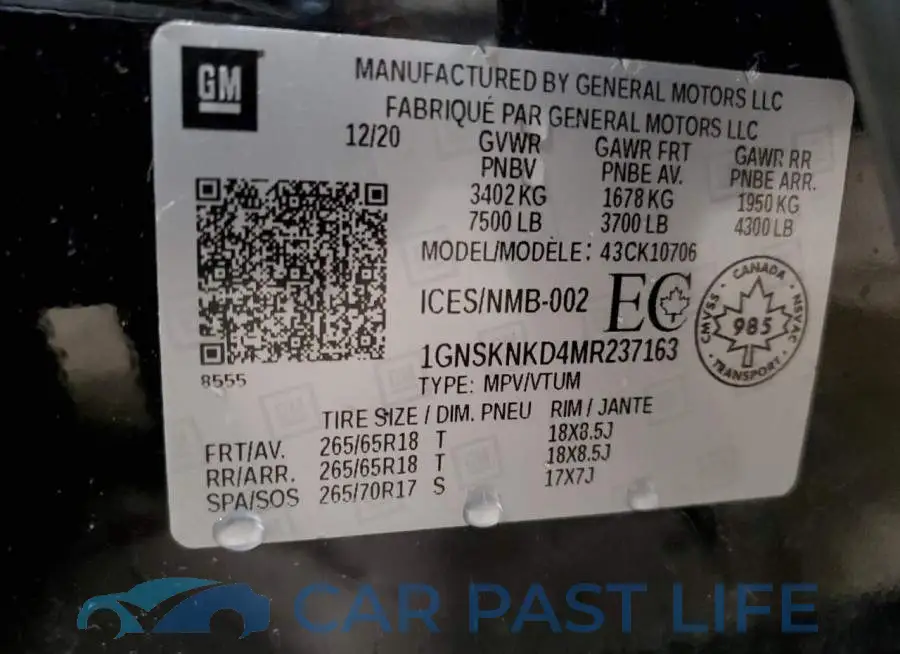 1GNSKNKD4MR237163# 13