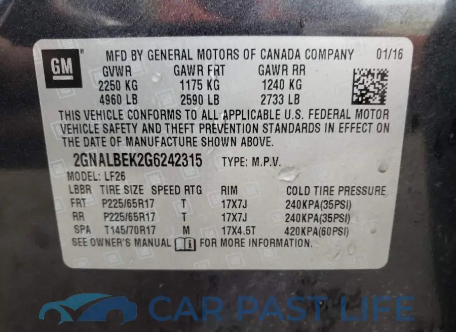2GNALBEK2G6242315# 14