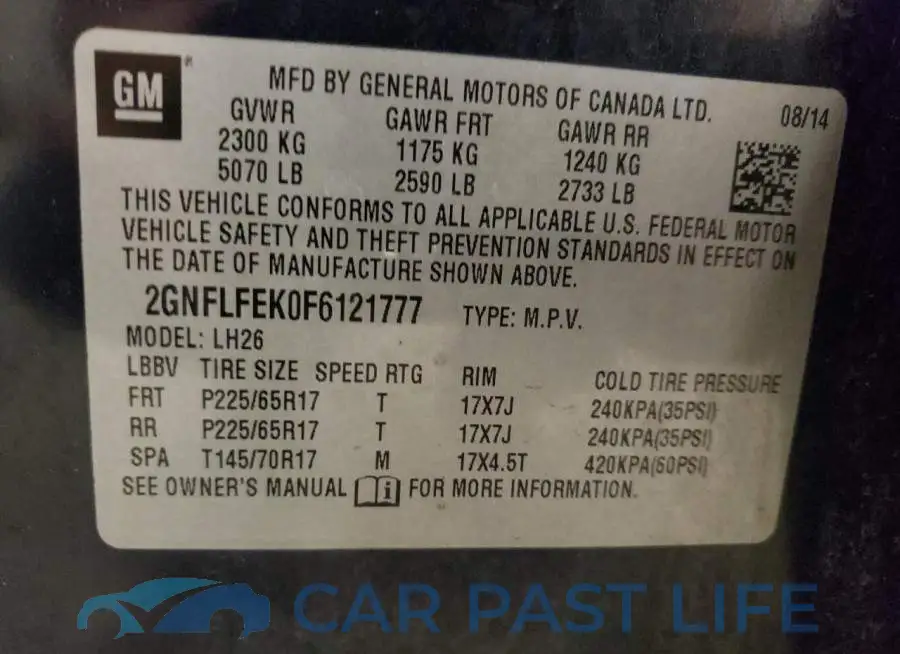 2GNFLFEK0F6121777# 12