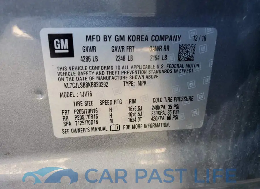 KL7CJLSB8KB820292# 13