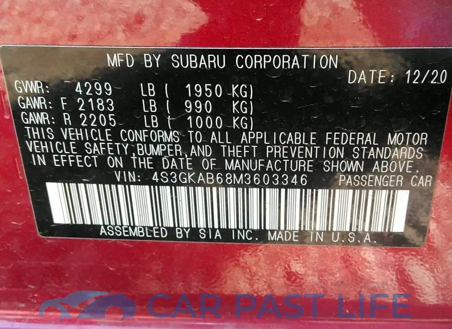 4S3GKAB68M3603346# 9