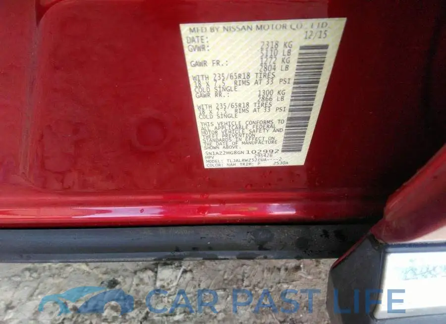 5N1AZ2MG8GN102992# 9