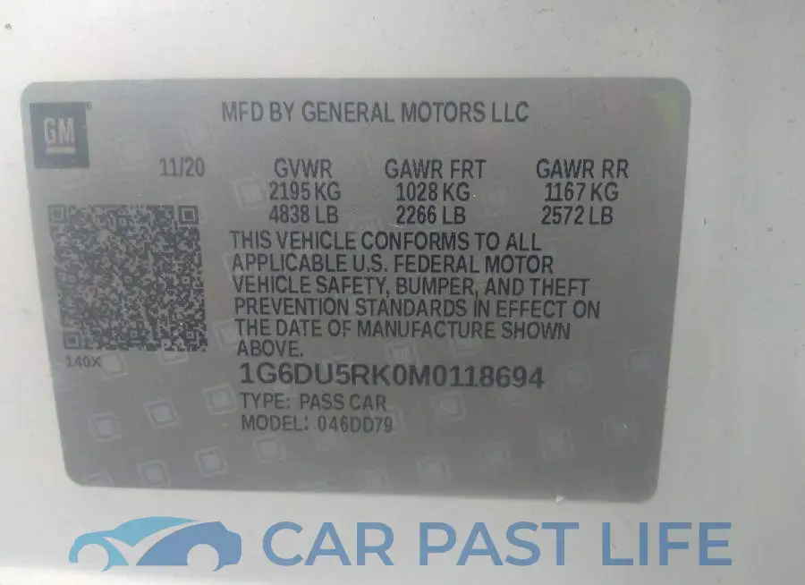 1G6DU5RK0M0118694# 9