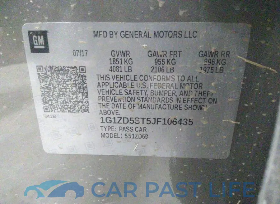 1G1ZD5ST5JF106435# 9