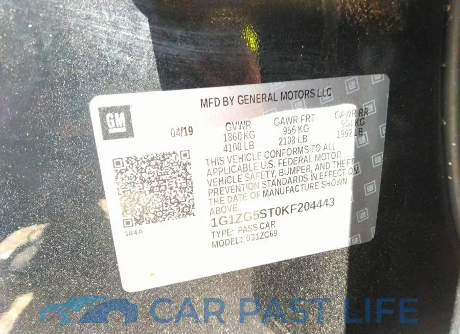 1G1ZG5ST0KF204443# 9