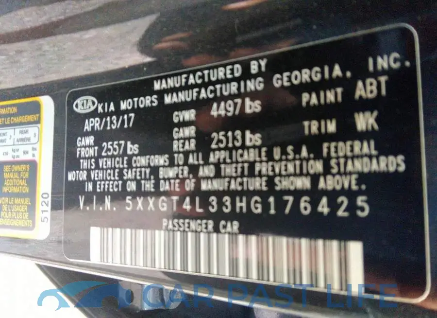 5XXGT4L33HG176425# 9