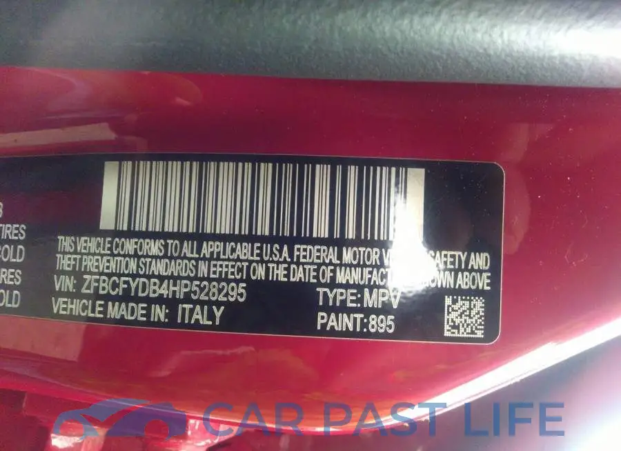ZFBCFYDB4HP528295# 9