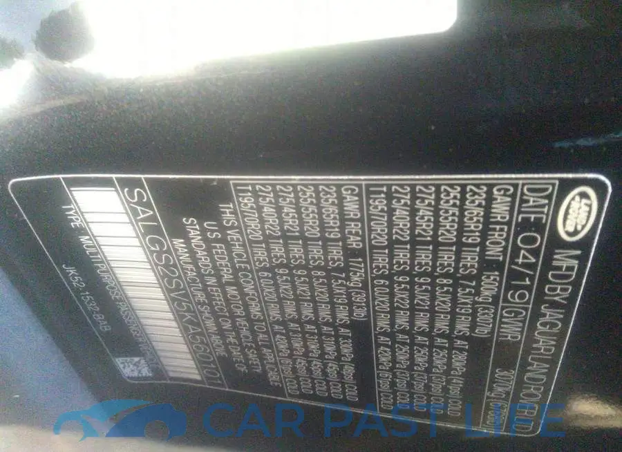 SALGS2SV5KA560101# 9