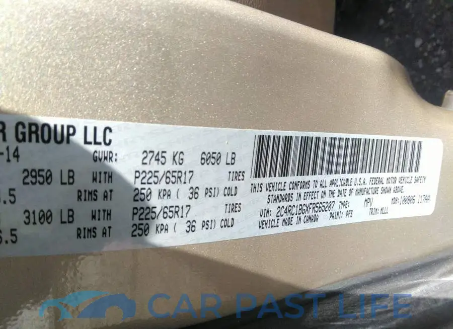 2C4RC1BGXFR565207# 9