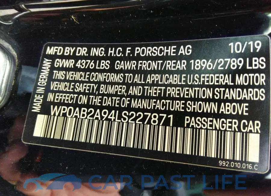 WP0AB2A94LS227871# 9