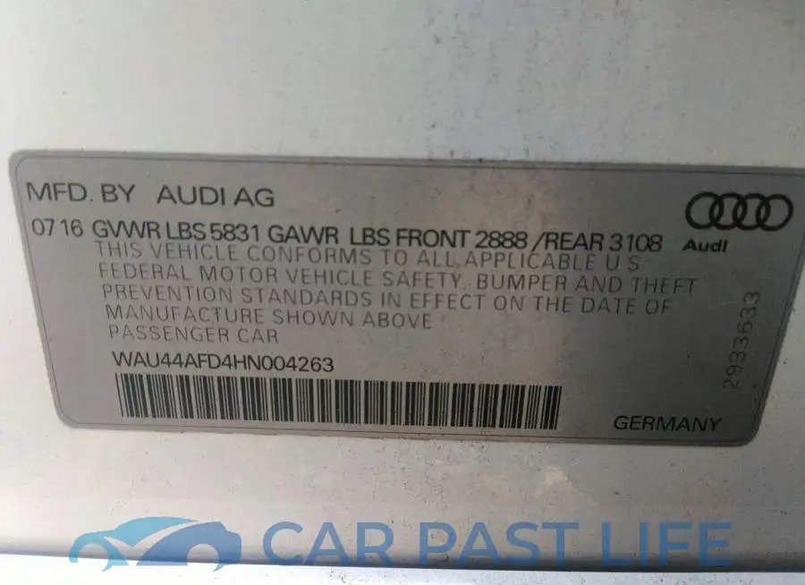 WAU44AFD4HN004263# 9