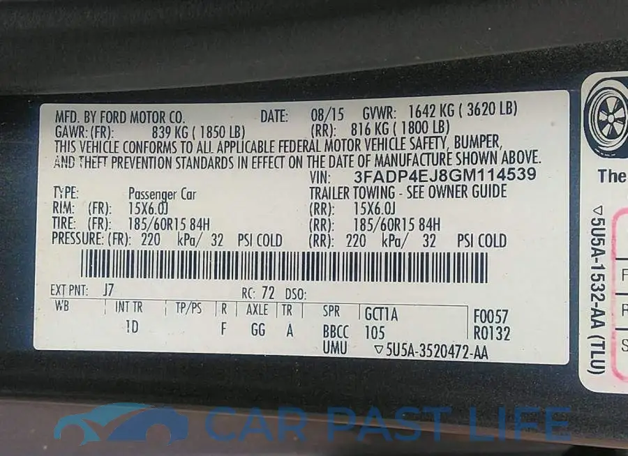 3FADP4EJ8GM114539# 9
