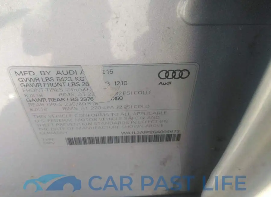 WA1L2AFP2GA094673# 9