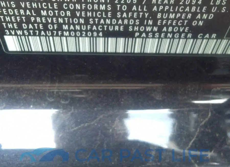3VW5T7AU7FM002094# 9