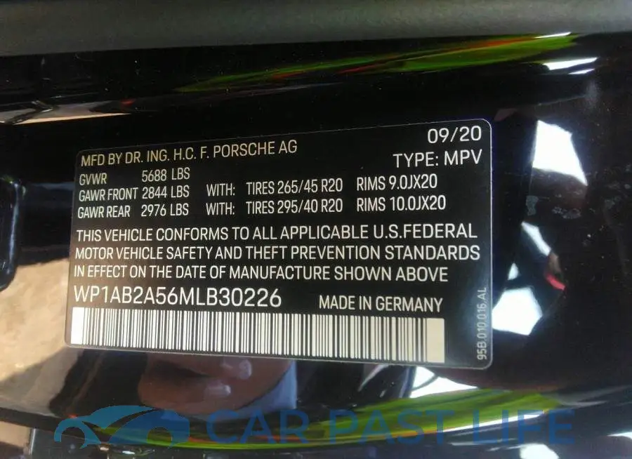 WP1AB2A56MLB30226# 9