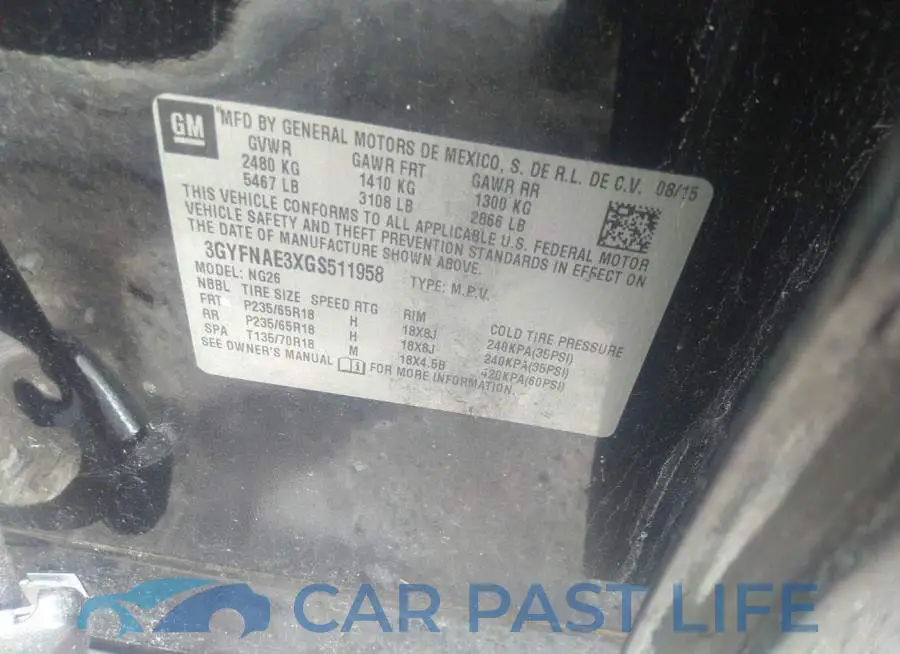 3GYFNAE3XGS511958# 9