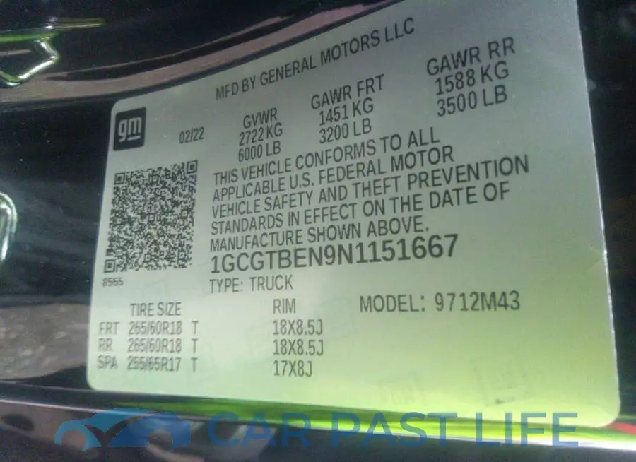 1GCGTBEN9N1151667# 9