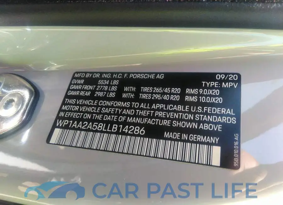 WP1AA2A58LLB14286# 9