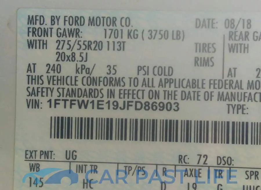 1FTFW1E19JFD86903# 9