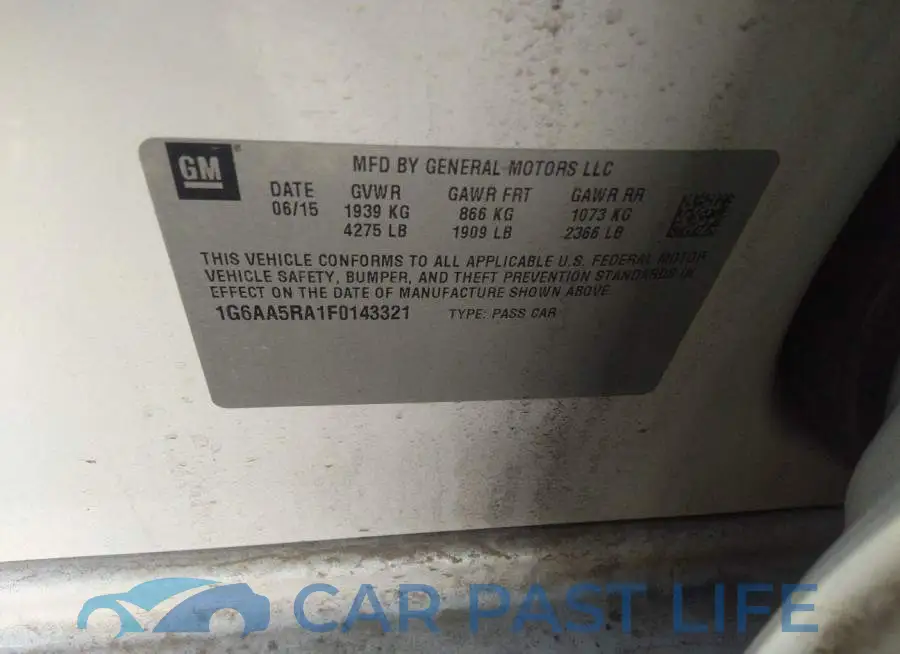 1G6AA5RA1F0143321# 9