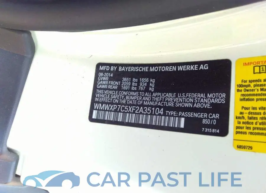 WMWXP7C5XF2A35104# 9